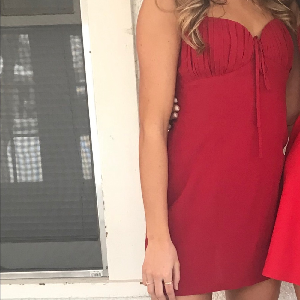 Red mini dress